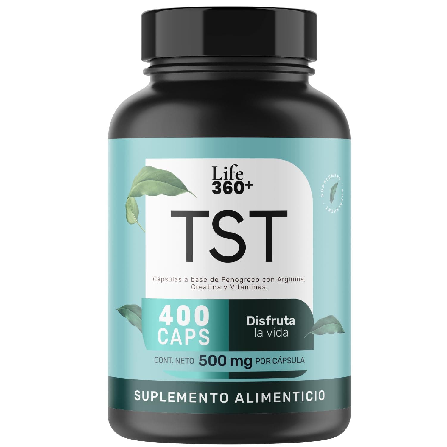 LIFE 360+ TST | Fenogreco, L-Arginina, Creatina, Magnesio | 400 Cápsulas