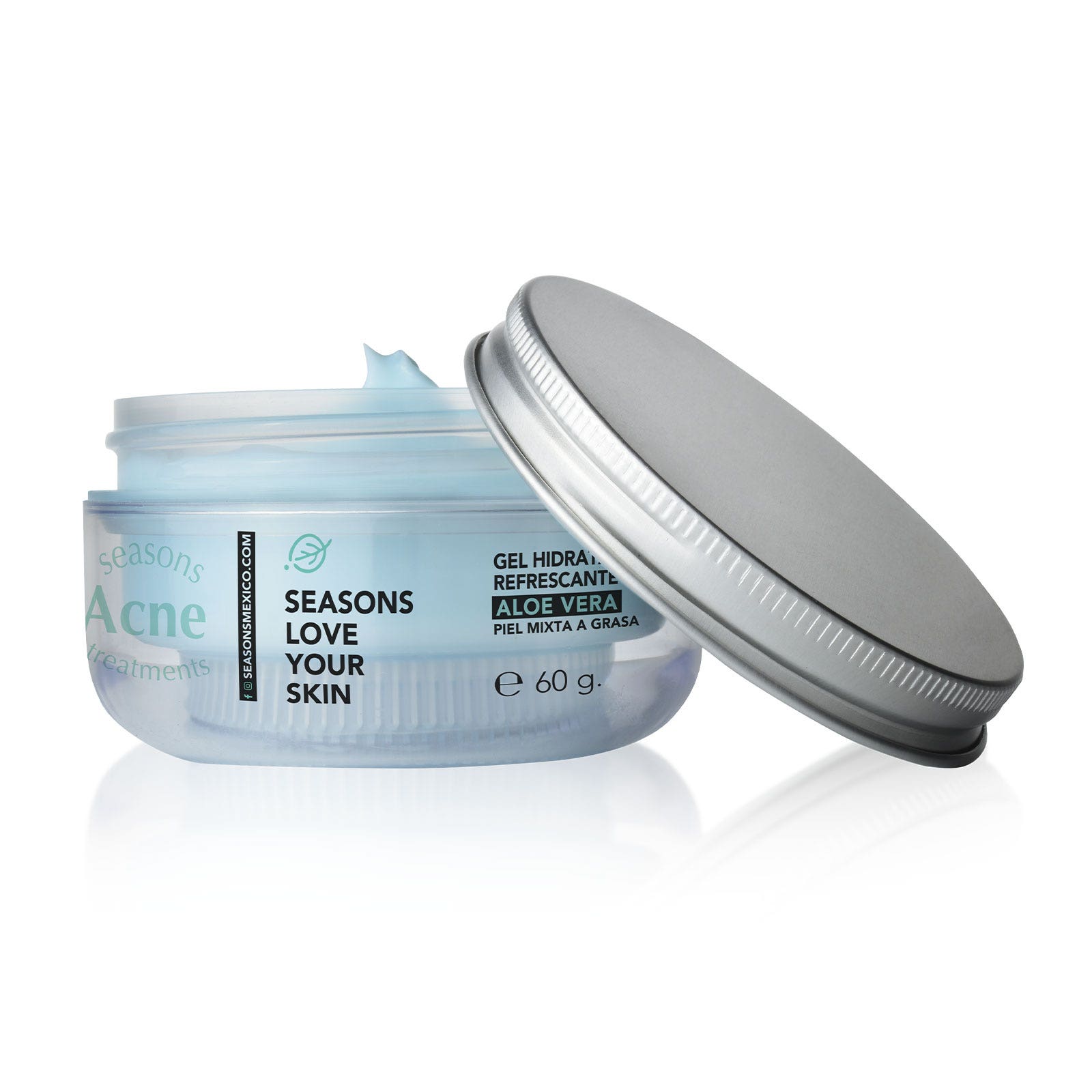 Seasons Love Your Skin Gel de Aloe Vera Hidratante Hidratación para Piel Mixta y Grasa 60 g